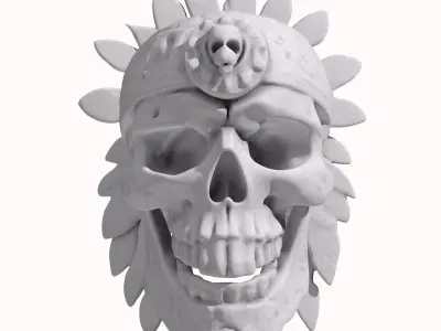 Aztec Mayan Death Skull 3D print model