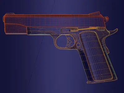 Muddy 1911 Pistol Low-poly 3D model