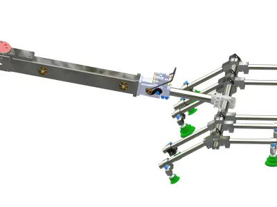 Sheet metal robot tooling for tandem press line 3D model