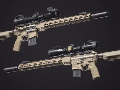 Geissele GFR-x ARC Rifle Low-poly 3D model