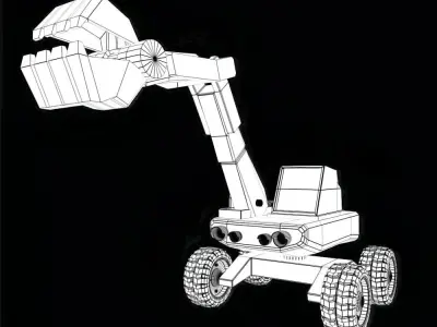 Rigged Excavator 3D model