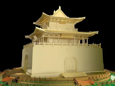 Chinese ancient  house   3D model get