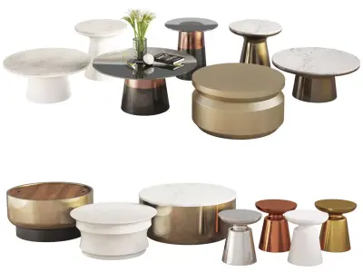 Coffee and Side Tables West Elm Part 01  3D model