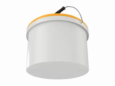 Plastic paint bucket with handle 3D model