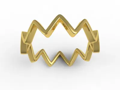 Antique Zig Zag Ring for Women 3D print model