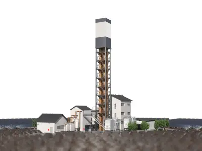  Solar Power Station and Offshore Wind Farm Scene 