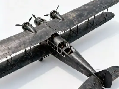 WWI Heavy Night Bomber - Cabin Variant 3D Model Low-poly 3D model