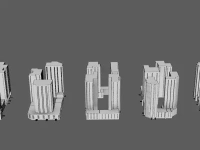 Model of the city Low-poly 3D model