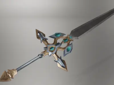 Game Ready Low-poly Angel Sword 3D Model Low-poly 3D model
