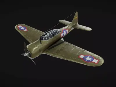 Douglas SBD Dauntless Low-poly 3D model