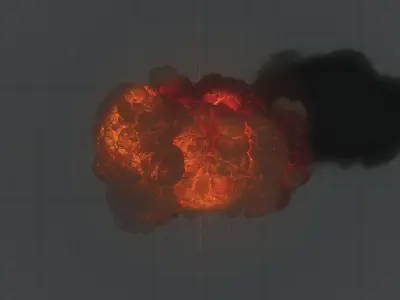 Big Oil Fire Animation 3D model