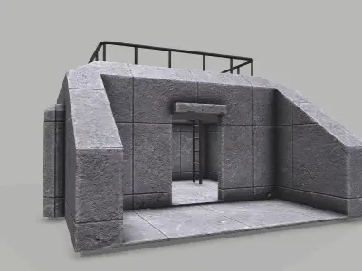 Military Bunker  Low-poly 3D model