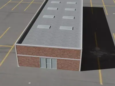 Commercial Warehouse Low-poly 3D model