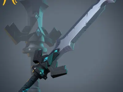 Stylized Fantasy Sword - Game Ready Low-poly 3D model