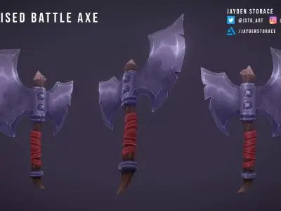 Stylized Axe Free low-poly 3D model get