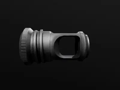 AAC Titan-QD Fast-Attach 338LM Silencer and Muzzle Brake Low-poly 3D model