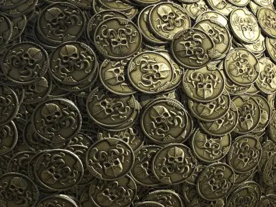 Pile of coins texture ver Hq 3D model