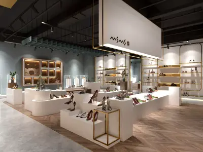 shoe store Low-poly 3D model
