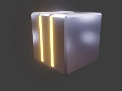 Sci-Fi Cube 3D Model Free low-poly 3D model