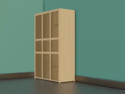 Antique Wall draw Cloth Cabinet  Low-poly 3D model