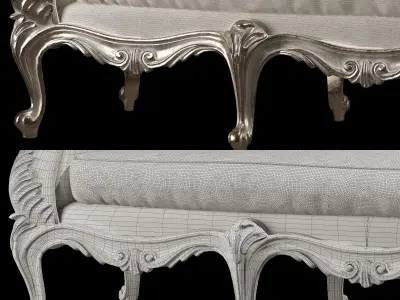 kosovart rococo bench 3D model