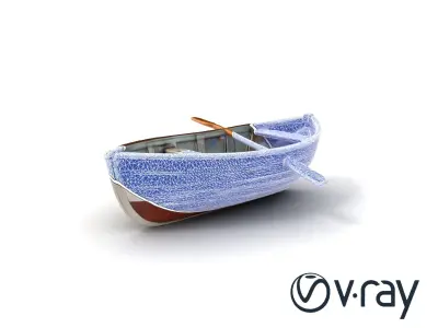 Rustic Rowboat with Oars 3D model pack Low-poly 3D model
