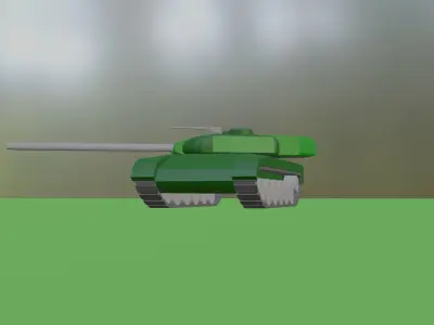 Medium Tank T-52 Low-poly 3D model