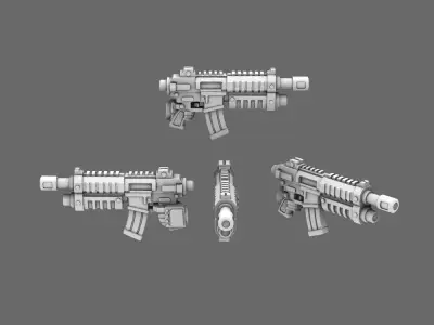 Space Knights AR Style Combat Rifle LEFT 3D print model