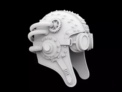 Steampunk Aviator Helmet 3D Print Model 3D print model purchase