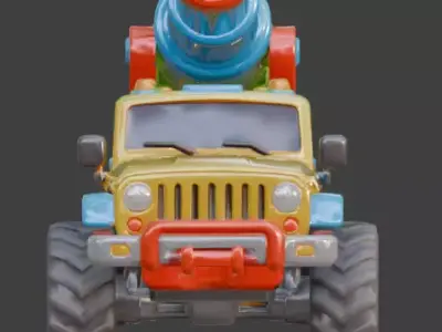 Summer Party Water Blaster Truck 3D Model Low-poly 3D model