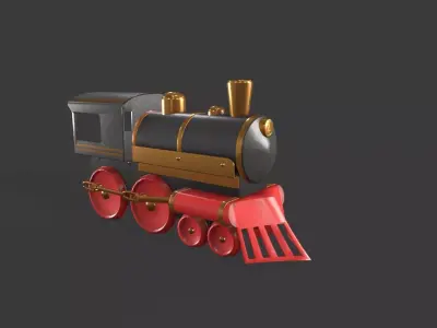 Toy Train Engine Low-poly 3D model
