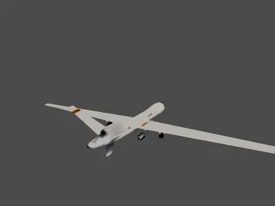 Predator UAV lowpoly Low-poly 3D model