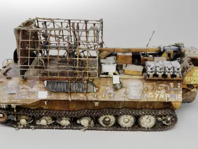Russian SPR-2M Rtut-BM mercury destroyed by Ukrainian army 3D model