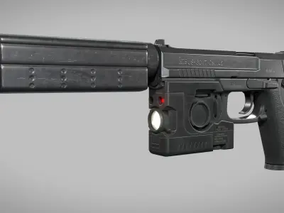 Heckler Koch MK23 Phase 1 OHWS Low-poly 3D model