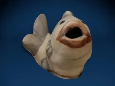 Ceramic Fish Photoscan Low-poly 3D model