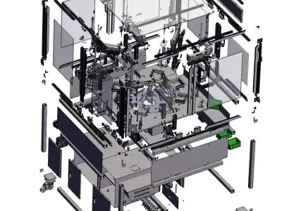 Automated water washing label machine 3D model