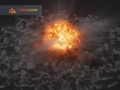 3D Artillery Grenade Explosion Animation 3D model