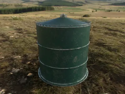 Industrial tank01 Low-poly 3D model Low-poly 3D model
