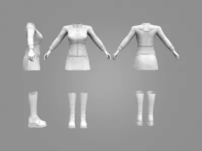 W Romulan Outfit Low-poly 3D model