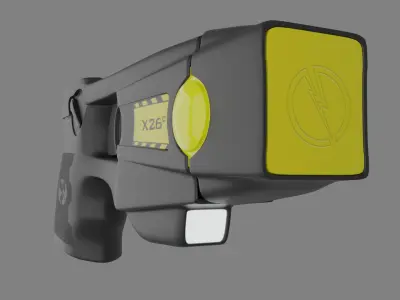 Taser gun with light Low-poly 3D model