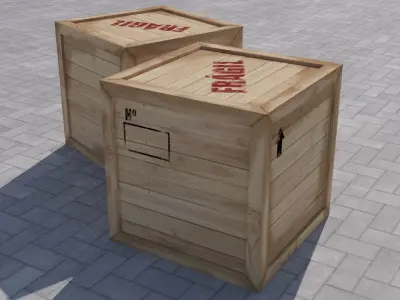 Wood Box 3D model purchase