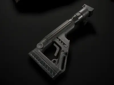 Butt of the rifle AK Low-poly 3D model