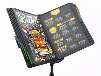Menu File Flip Organizer on Stand 3D model