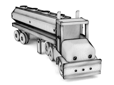 Wooden toy truck 28 3D model