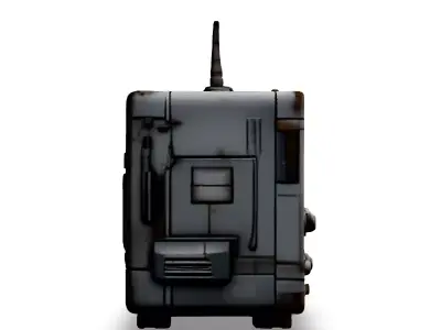 SciFi Retro Radio Receiver Low-poly 3D model