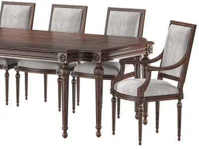 ebanista baladin table and chair 3D model