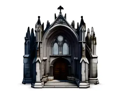 Gothic Church 3D Model Low-poly 3D model