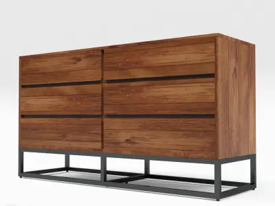 Logan Industrial 6-drawer Dresser by West Elm 3D model