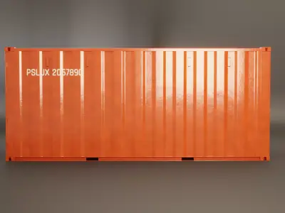 Intermodal Shipping Container 20-foot-long Low-poly 3D model