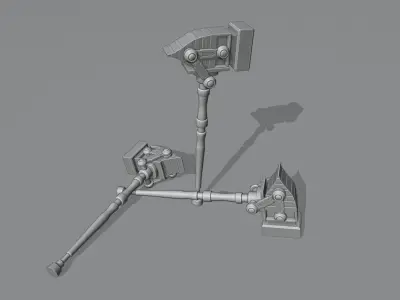 Sci fi Hammer Free low-poly 3D model